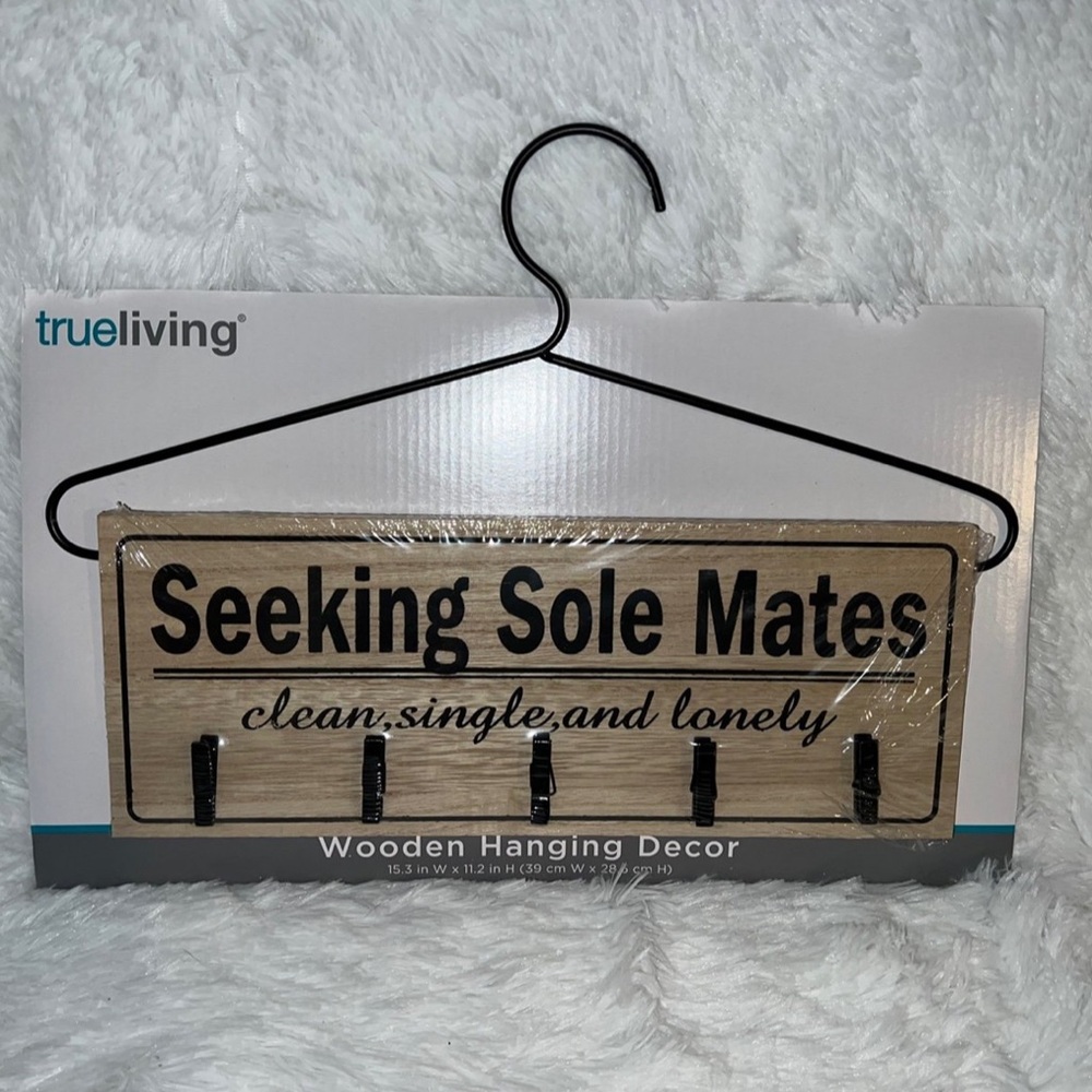 Seeking Sole Mates / Laundry Decor / Sock Hanger